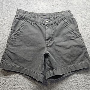 Patagonia Mens Gray Canvas Shorts Size 30 Outdoors Pockets Hiking Organic Cotton